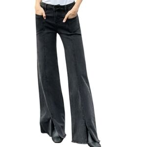 Wash Lab Denim Front Slit Wide Leg Jeans ...Size 26